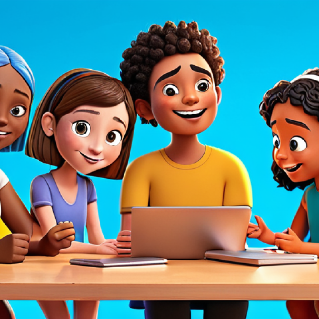 **A group of diverse cartoon characters, each representing different cultures and backgrounds, interacting positively in a vibrant, inclusive online learning environment. The scene emphasizes collaboration and equal opportunity, avoiding stereotypes.**