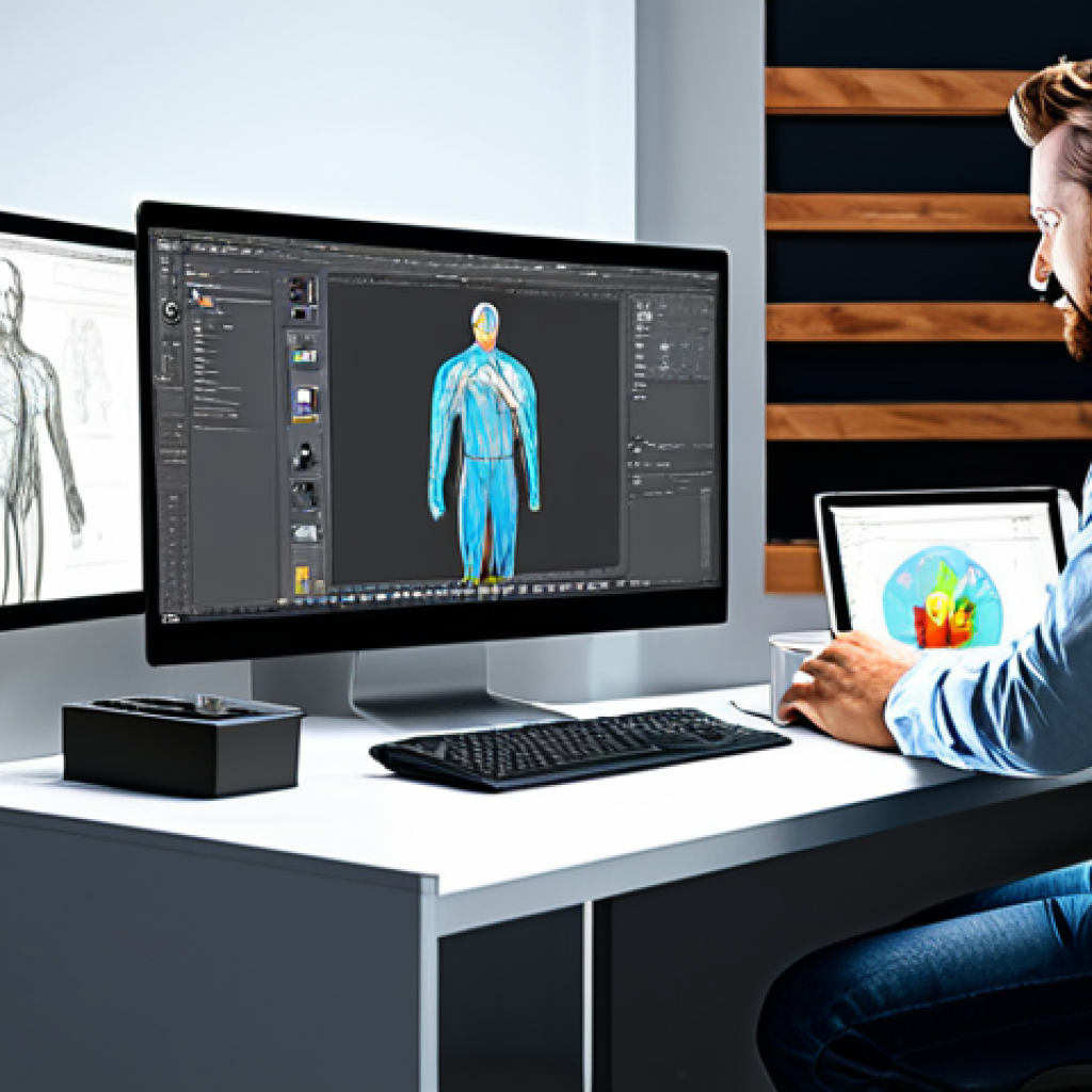 캐릭터 디자인 비주얼 스토리텔링 - Character Design in Digital Art**

"A professional digital artist designing a character on a compute...