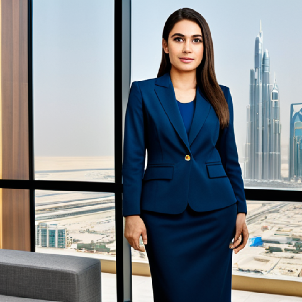 캐릭터 디자인의 비주얼 언어 이해 - **Prompt:** "A professional businesswoman in a modest business suit, standing confidently in a moder...