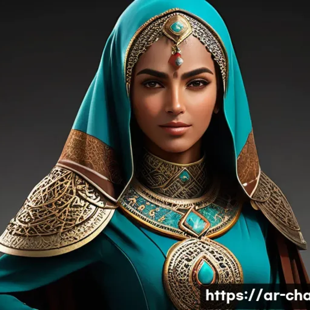 캐릭터 디자인의 시장 전망 - **A Majestic Female Arab Warrior Character:**
    "A majestic female Arab warrior character, designe...