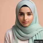 Home 22 캐릭터 디자인 프로세스 상세 가이드 - A modestly dressed, shy young Arab woman character standing in a calm pose, wearing soft pastel-colo...