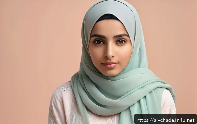 캐릭터 디자인 프로세스 상세 가이드 - A modestly dressed, shy young Arab woman character standing in a calm pose, wearing soft pastel-colo...