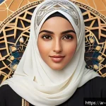 Home 21 캐릭터 디자인의 개인 창작 도전기 - A digital character design portrait of a young Middle Eastern woman wearing modest, culturally inspi...