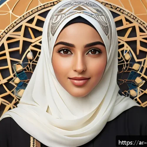 Home 33 캐릭터 디자인의 개인 창작 도전기 - A digital character design portrait of a young Middle Eastern woman wearing modest, culturally inspi...
