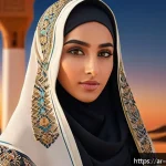 Home 19 캐릭터 디자인과 디지털 일러스트의 융합 - A detailed digital character design of a young Arab woman in modern modest attire, featuring traditi...