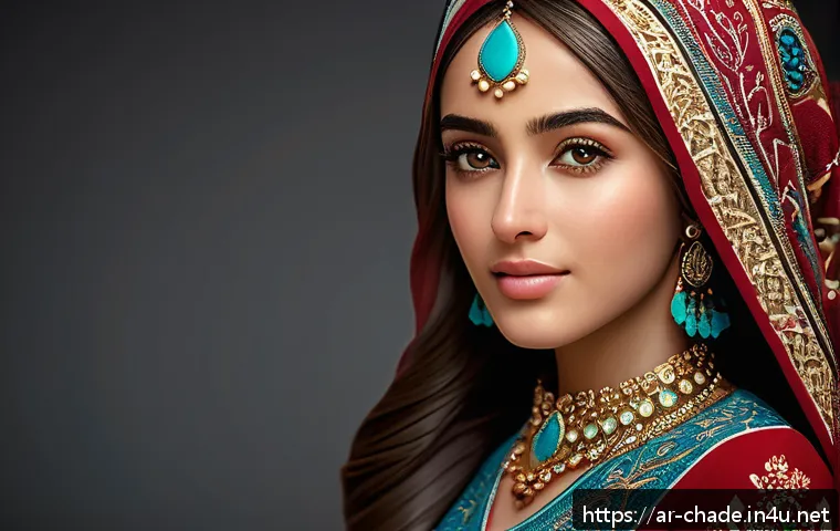 캐릭터 디자인 최신 트렌드 - A highly detailed 3D digital character inspired by Middle Eastern culture, wearing traditional attir...