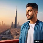 Home 23 캐릭터 디자인의 성공적 마케팅 사례 - A vibrant, modern young Arab man depicted as a marketing character, wearing stylish casual clothes a...
